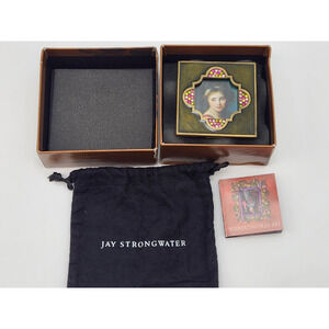 Jay Strongwater Square Enamel Frame, Brown, w/ Bag & Box